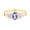 Image 2 : 0.86 ctw Tanzanite And Diamond Ring - 14KT Yellow And White Gold