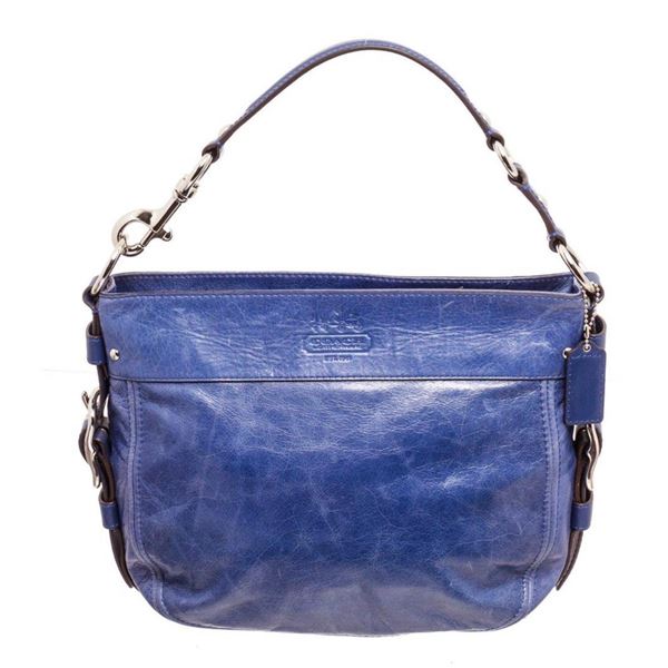 Coach Blue Leather Zoe Hobo Bag