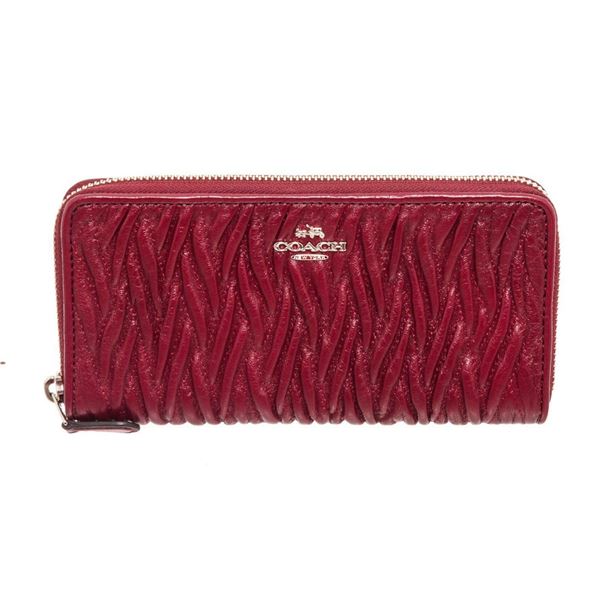 Coach Red Leather Zippy Wallet