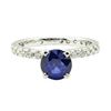Image 2 : 1.91 ctw Blue Sapphire and Diamond Ring - 14KT White Gold