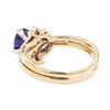 Image 3 : 0.91 ctw Blue Sapphire and Diamond Wedding Set - 14KT Yellow Gold