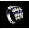 Image 4 : 1.16 ctw Sapphire and Diamond Ring - 14KT White Gold
