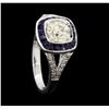 Image 4 : 1.05 ctw Diamond And Sapphire Ring - 18KT White Gold