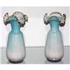 Image 1 : PAIR VICTORIAN RUFFLED CASE GLASS VASES, COND