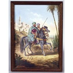 LIMOGES PORCELAIN PLAQUE decorated with Arab