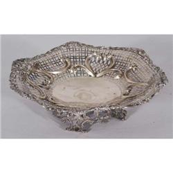ENGLISH STERLING FOOTED BOWL, with openwork,