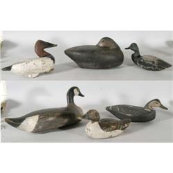 GROUP OF 6 DUCK DECOYS, early 20th century, C