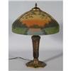 Image 1 : REVERSE PAINTED TABLE LAMP 15 1/2" diameter,