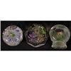 Image 2 : GROUP OF (3) ANTIQUE ART GLASS PAPERWEIGHTS,