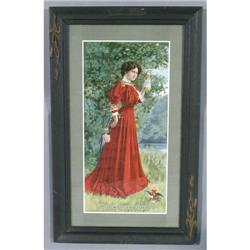 ANHEUSER-BUSCH LITHOGRAPHED BUDWEISER GIRL SI