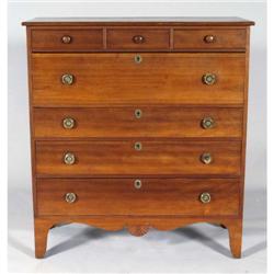 CHERRYWOOD CHEST OF DRAWERS with fan carved a