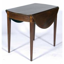 FEDERAL INLAID MAHOGANY PEMBROKE TABLE 33"x20