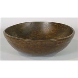 ANTIQUE BURLED ASH BOWL 17" diameter, refinis