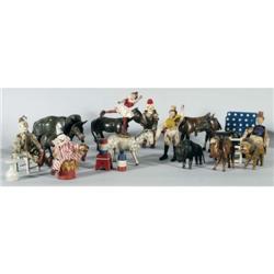 SCHOENHUT CIRCUS GROUPING 16 various animals