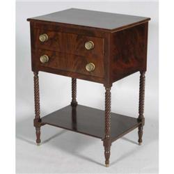 NEW YORK FEDERAL TWO-DRAWER MAHOGANY STAND wi