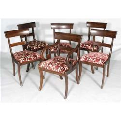 SET OF SIX FEDERAL SABER LEG DINING CHAIRS ci
