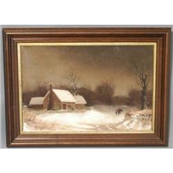 WILLIAM VAN DE VELDE BONFIELD 16"x24" oil on