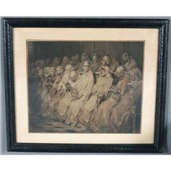 GUSTAVE DORE ETCHING The Neophite, 23"x28 3/4