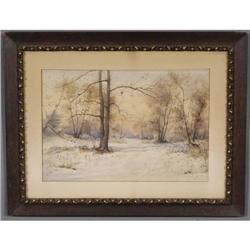 AMERICAN SCHOOL WINTER LANDSCAPE signed  Eise