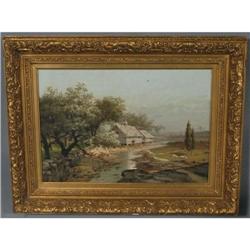 attributed to ANDREW MELROSE 18"x26" oil on c