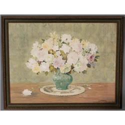 CARL LINK 25"x33" watercolor still life with