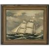 Image 1 : ENGLISH SCHOOL 15"x19" oil on canvas Sailing