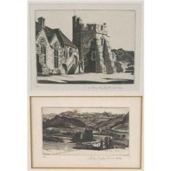 JOHN TAYLOR ARMS, (pair) miniature etchings,