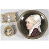 Image 1 : PAINTED PORCELAIN PORTRAIT TRAY together with