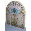 Image 1 : LARGE STAINED GLASS WINDOW with arched top, 5