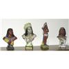 Image 1 : GROUP OF 4 CHALKWARE INDIANS, surface lossees