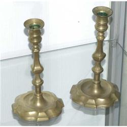 PAIR OF ANTIQUE DUTCH BRASS CANDLESTICKS,PACK