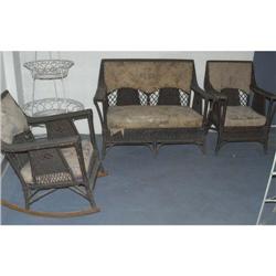 WICKER 3 PIECE PARLOR SET, early 20th century