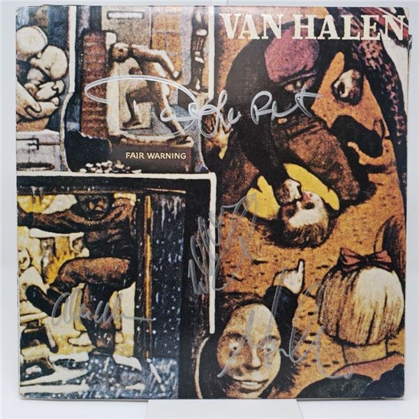 Signed Van Halen Fair Warning Album Cover