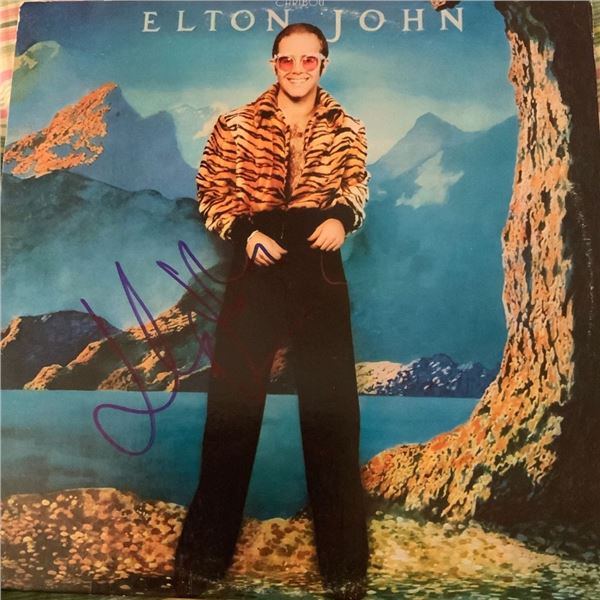 Signed Elton John Caribou Album Cover