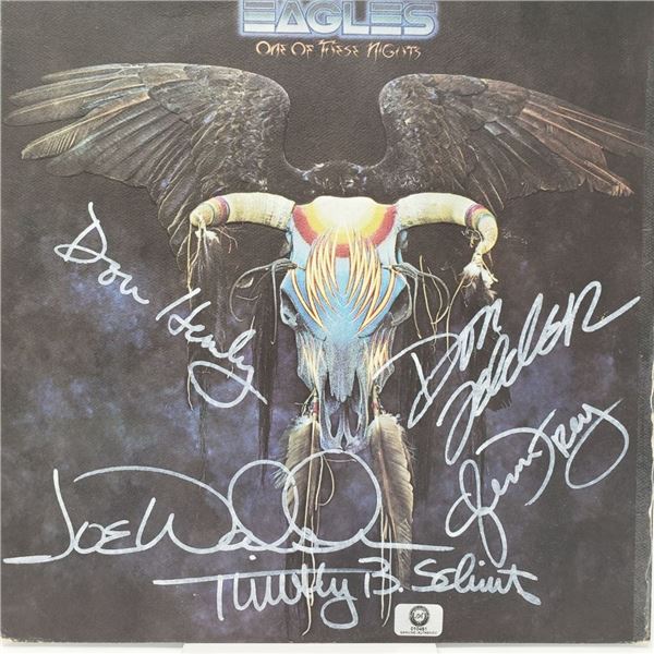 Signed The Eagles Signed One Of These Nights Album Cover