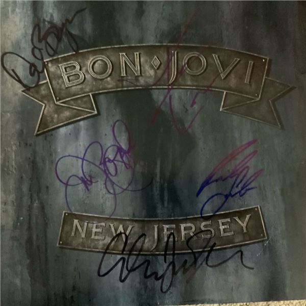 Signed Bon Jovi New Jersey Album Cover