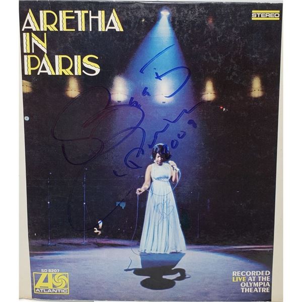 Signed Aretha Franklin Aretha In Paris Album Cover