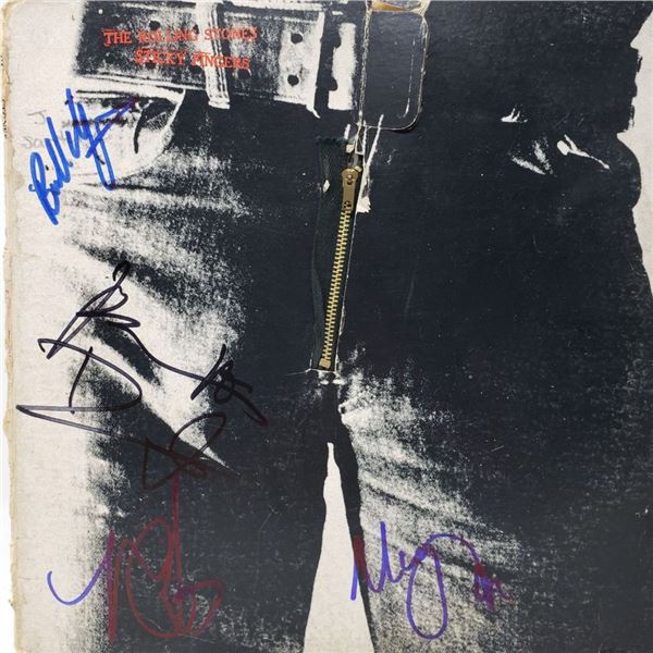 Signed The Rolling Stones Signed Sticky Fingers Album Cover