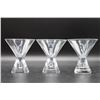 Image 1 : Set of (3) Steuben Tear drop Martini Glasses