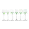 Image 1 : Set of (6) Steuben Clear to Green Wine Goblets