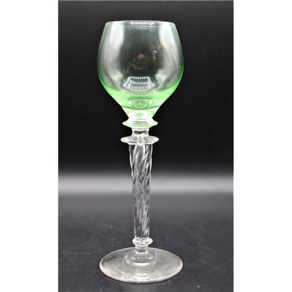 Steuben Single Clear to Green Goblet