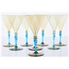 Image 6 : Set of (8) Steuben Amber & Celeste Blue Goblets