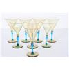 Image 7 : Set of (8) Steuben Amber & Celeste Blue Goblets