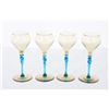 Image 2 : Set of (4) Steuben Amber & Celeste Blue Glasses