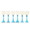 Image 1 : Set of (6) Steuebn Amber & Celeste Blue Goblets