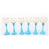 Image 2 : Set of (6) Steuebn Amber & Celeste Blue Goblets