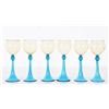 Image 7 : Set of (6) Steuebn Amber & Celeste Blue Goblets
