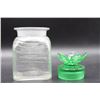 Image 3 : Steuben Green Threaded Vanity Jar