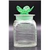 Image 5 : Steuben Green Threaded Vanity Jar