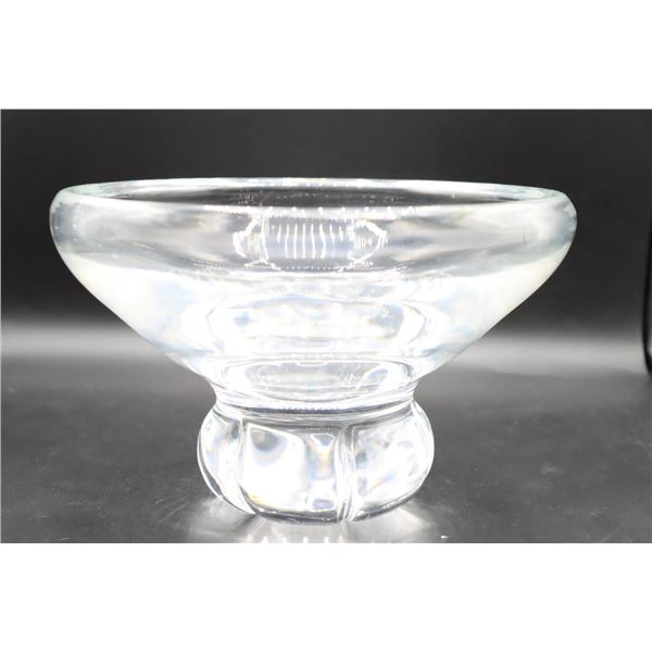 Large Steuben Crystal Footed Bowl, Signed